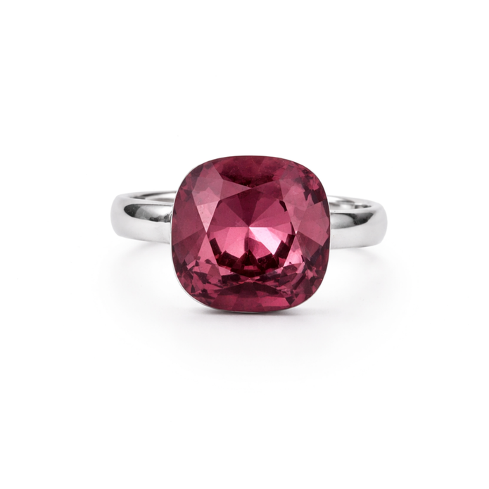 Aurora Crystal Cushion Ring - Pink