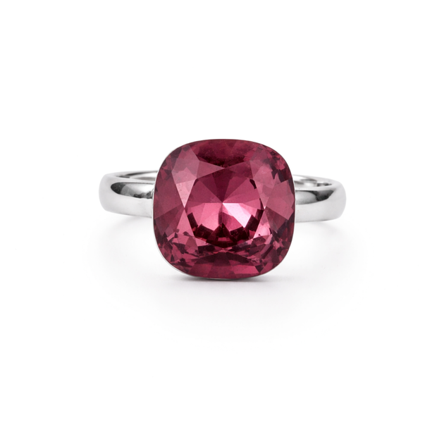 Aurora Crystal Cushion Ring - Pink