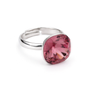 Aurora Crystal Cushion Ring - Ruby Pink