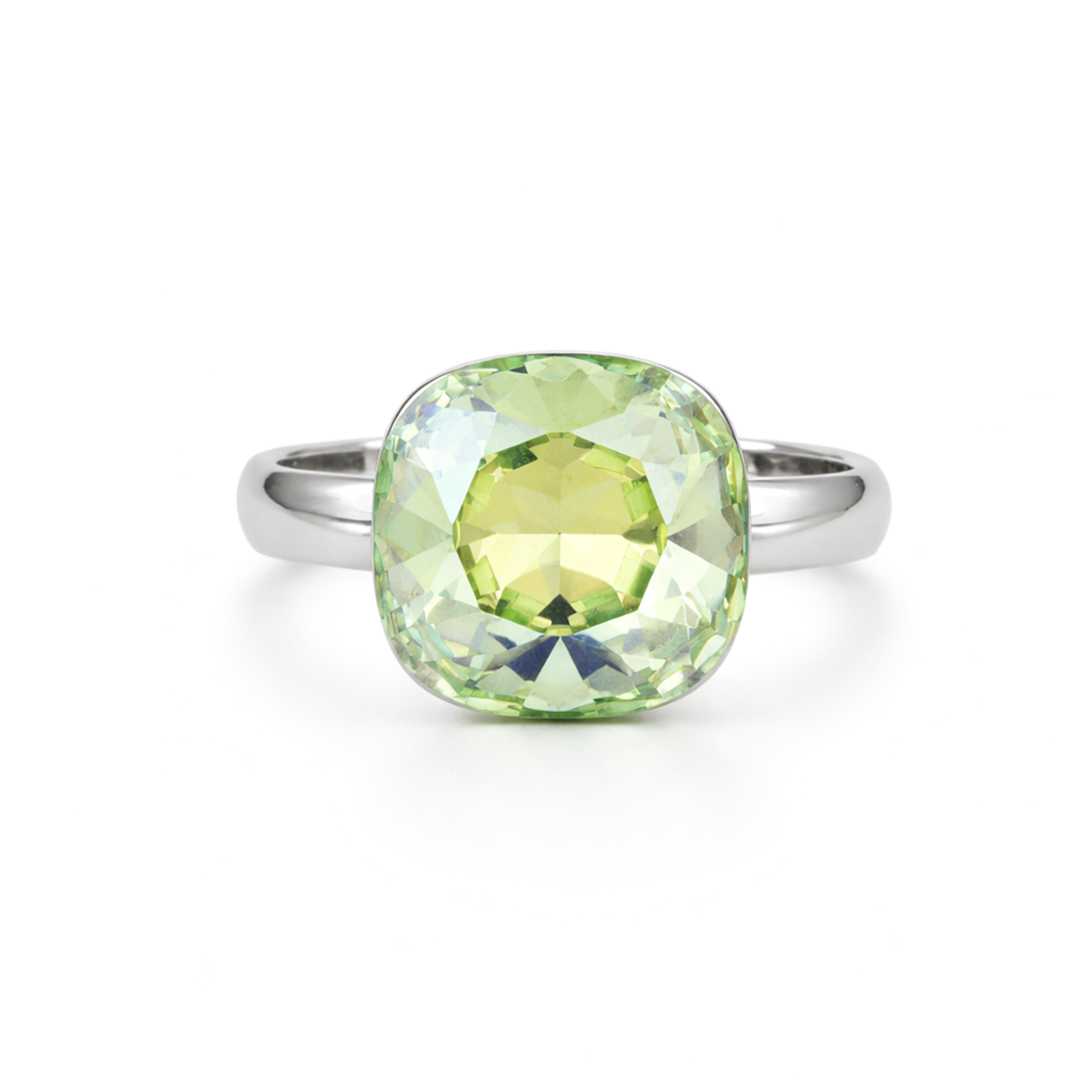 Aurora Crystal Cushion Ring - Blue