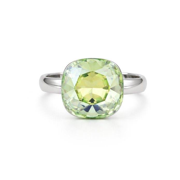 Aurora Crystal Cushion Ring - Blue