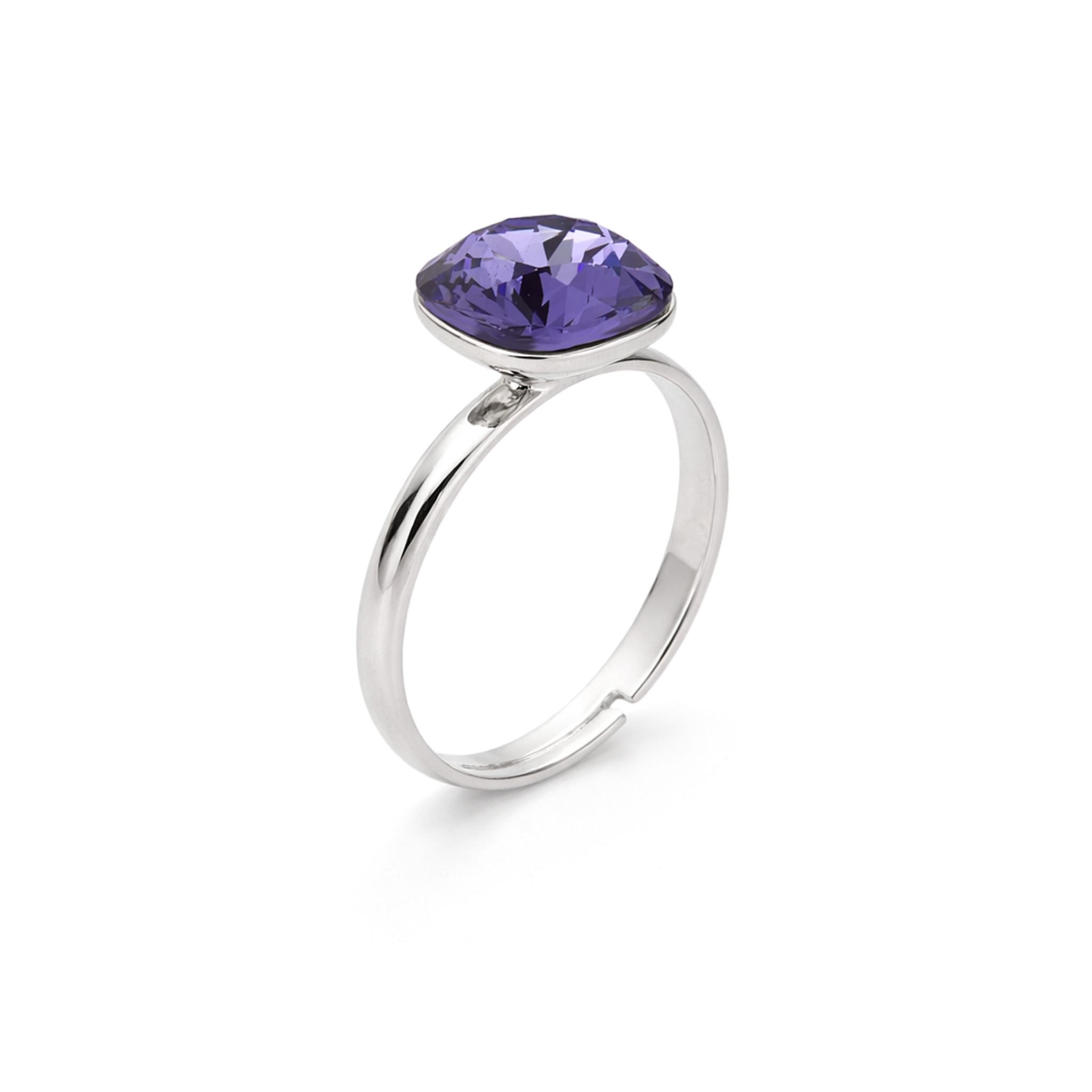Aurora Crystal Cushion Ring - Violet