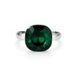 Aurora Crystal Cushion Ring - Emerald Green