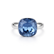 Aurora Crystal Cushion Ring - Black