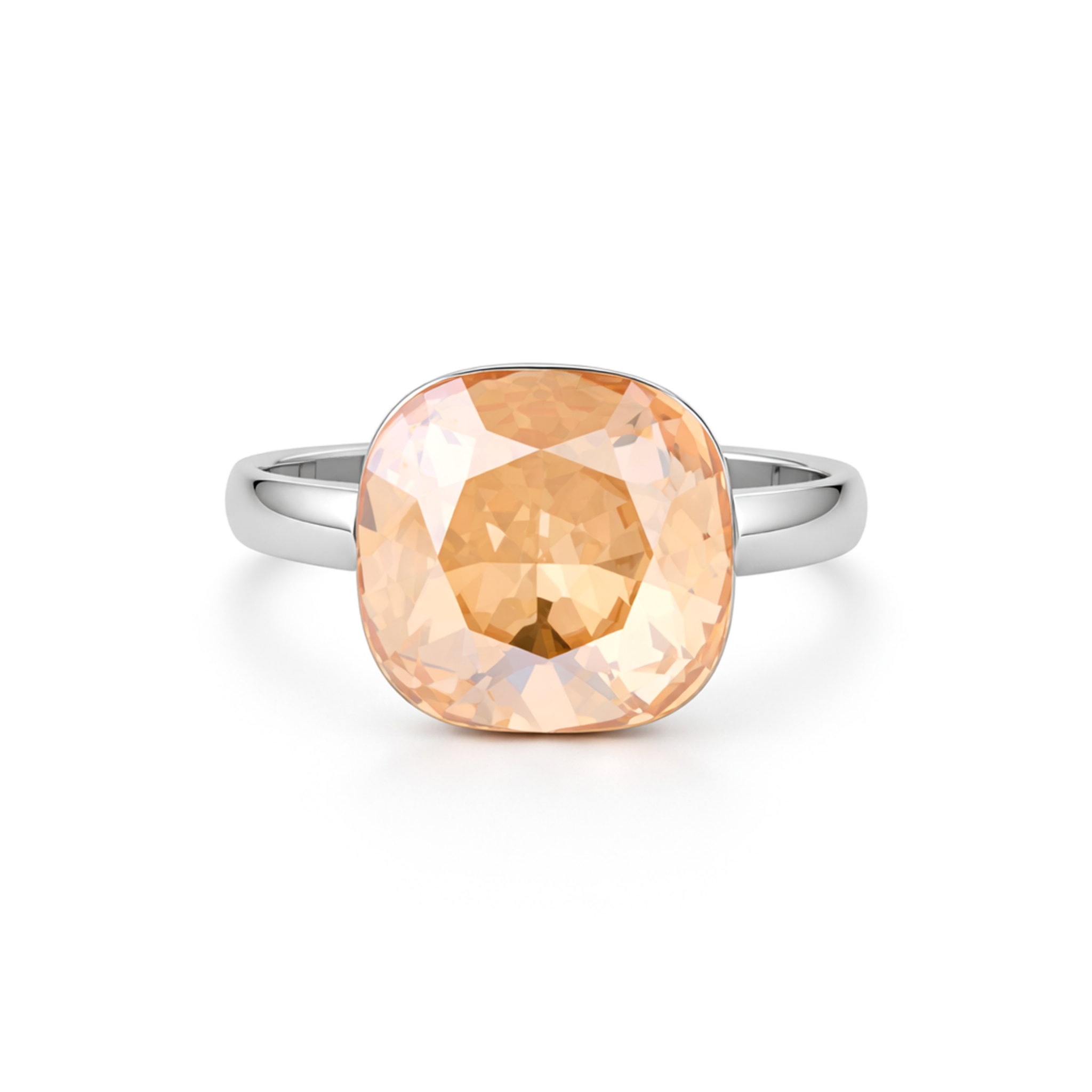 Aurora Crystal Cushion Ring - Taupe