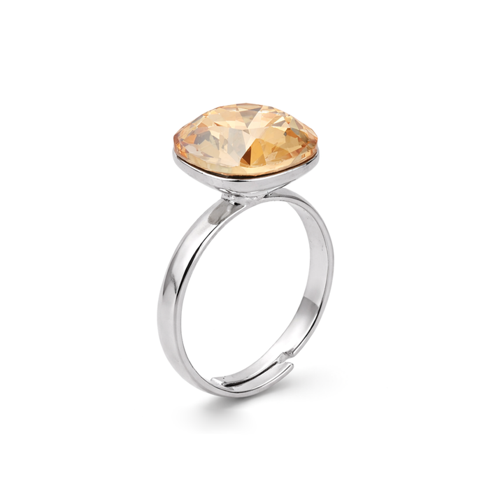 Aurora Crystal Cushion Ring - Oragne