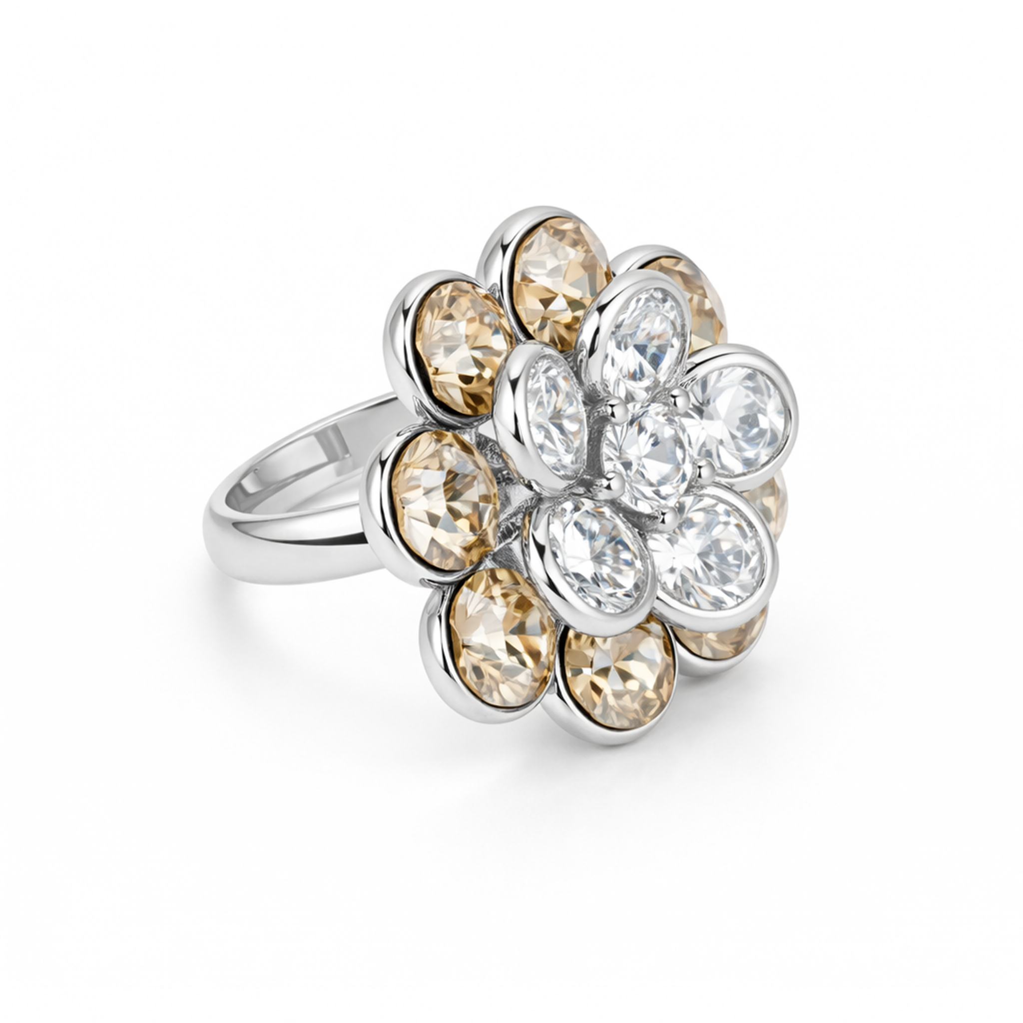 Emerald Blossom Cluster Ring - Gold