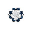 Emerald Blossom Cluster Ring - Silver