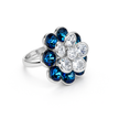 Emerald Blossom Cluster Ring - Silver