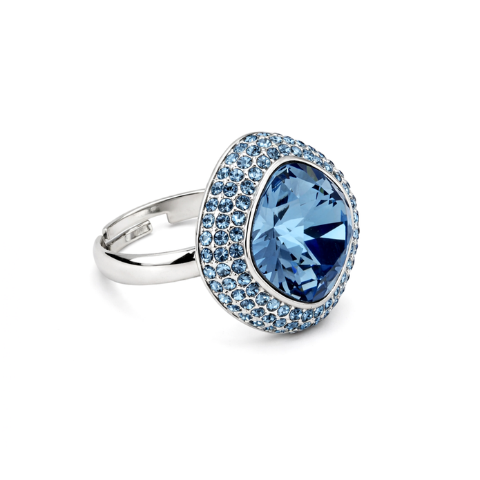 Blue Halo Dome Ring