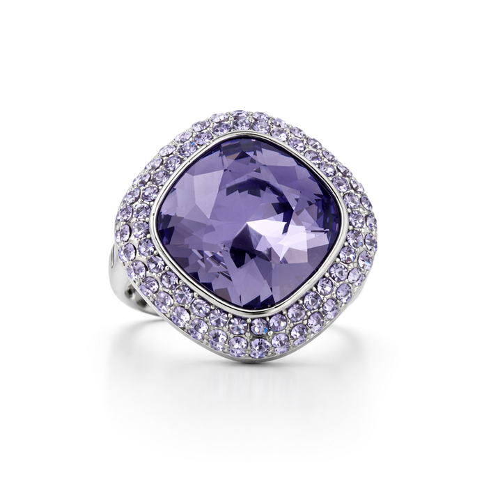 Blue Halo Dome Ring - Lavender