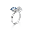 Blue Bow Cushion Ring