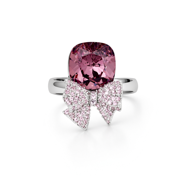 Blue Bow Cushion Ring - Lavender