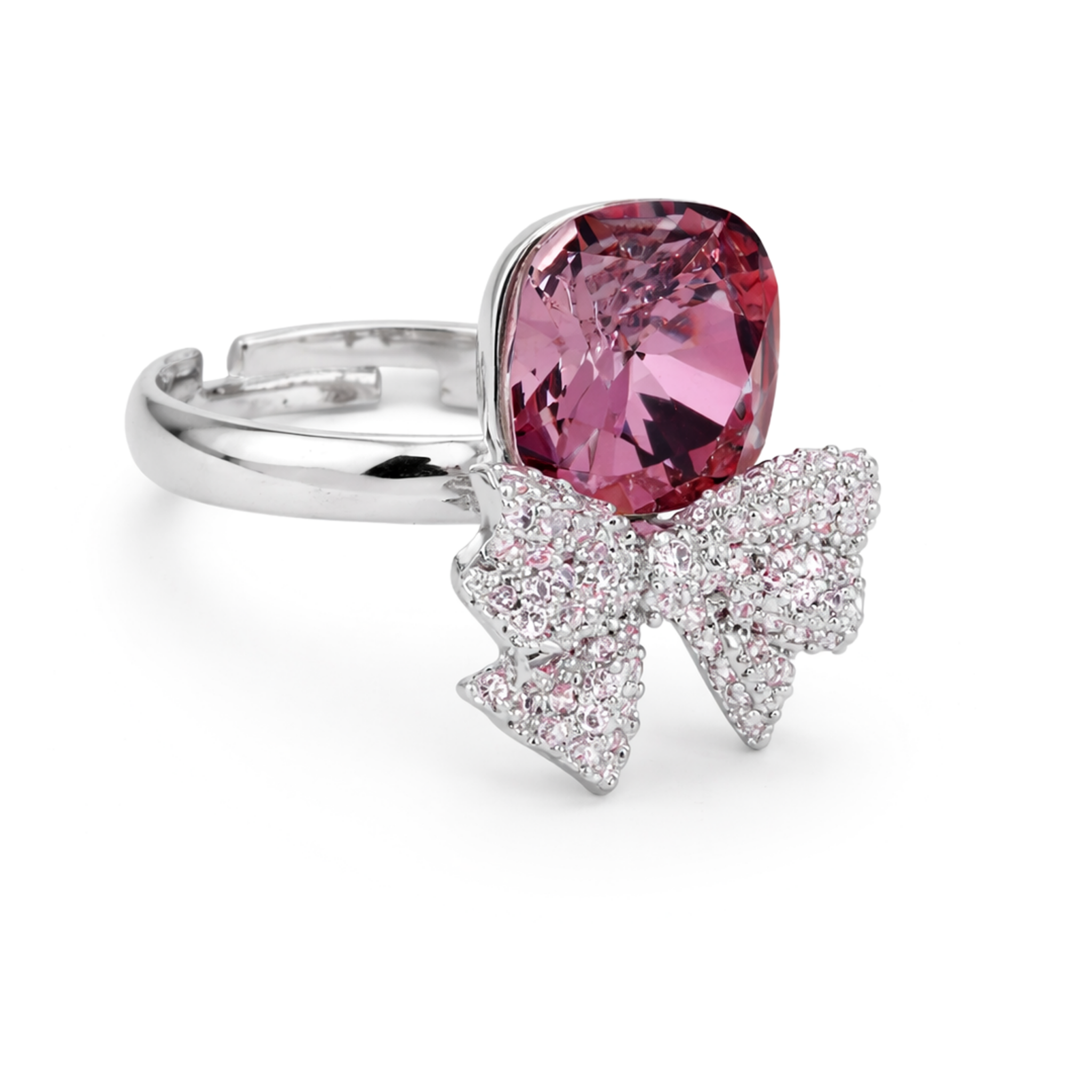 Blue Bow Cushion Ring - Lavender
