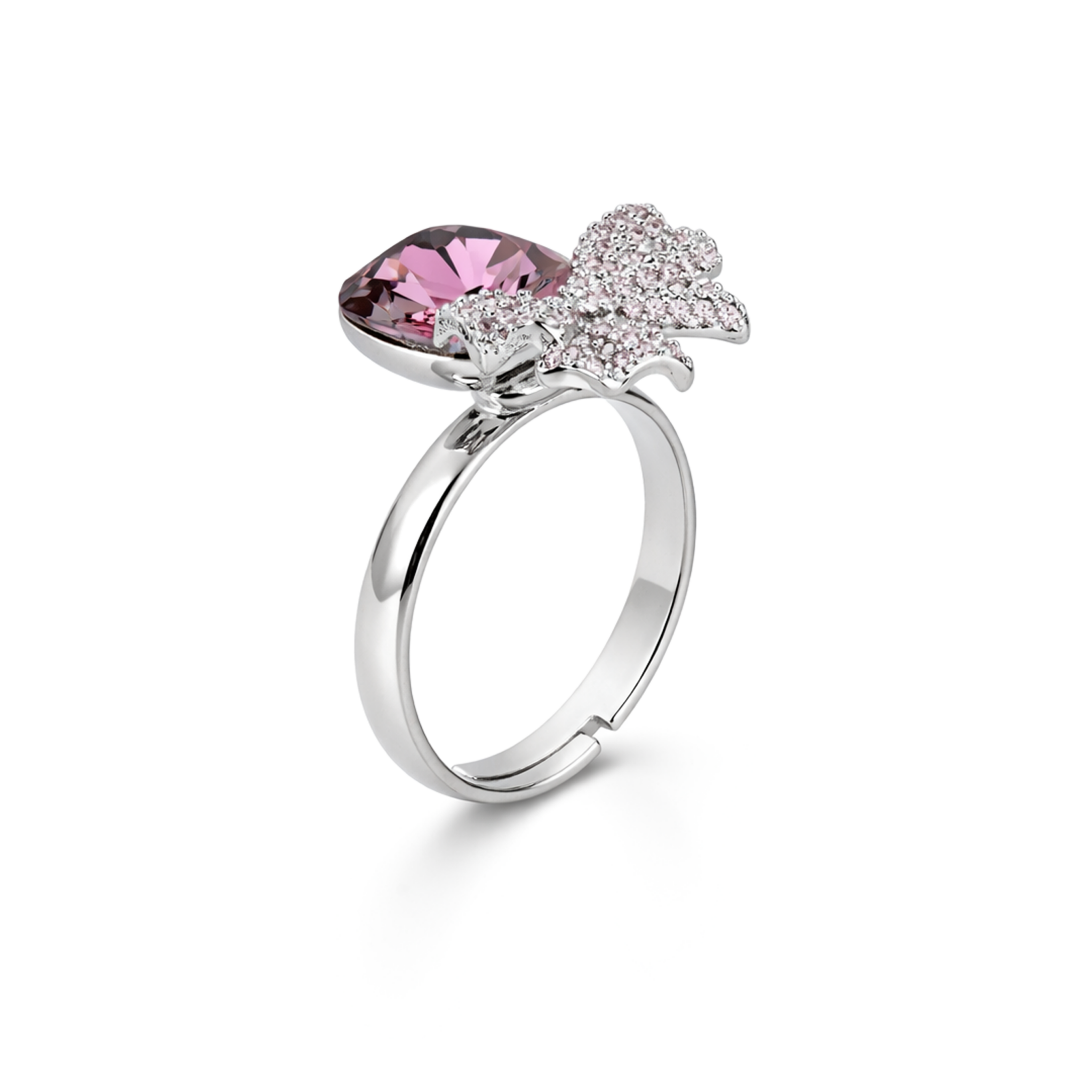 Blue Bow Cushion Ring - Lavender