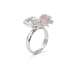 Blue Bow Cushion Ring - Silver