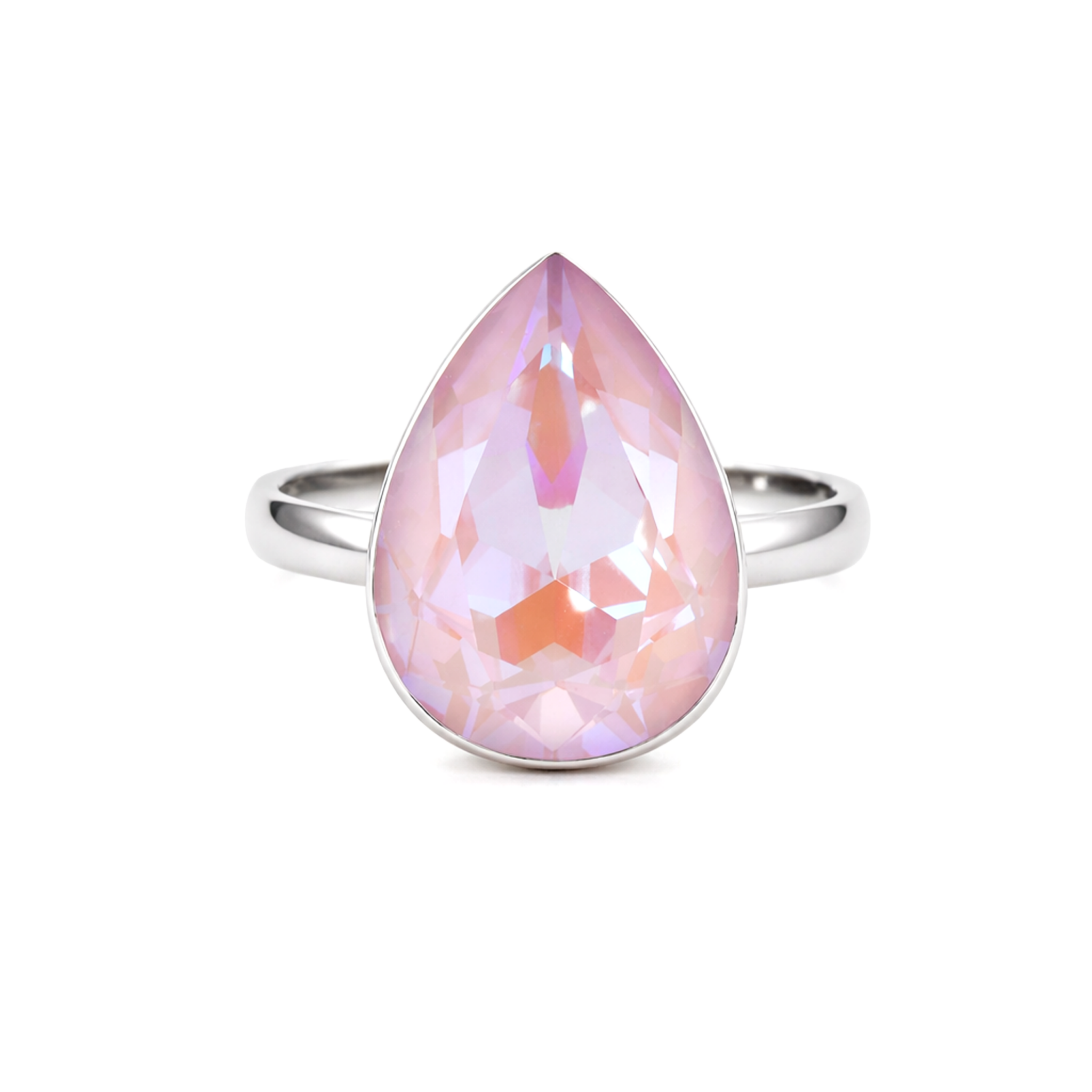 Rose Opal Teardrop Ring