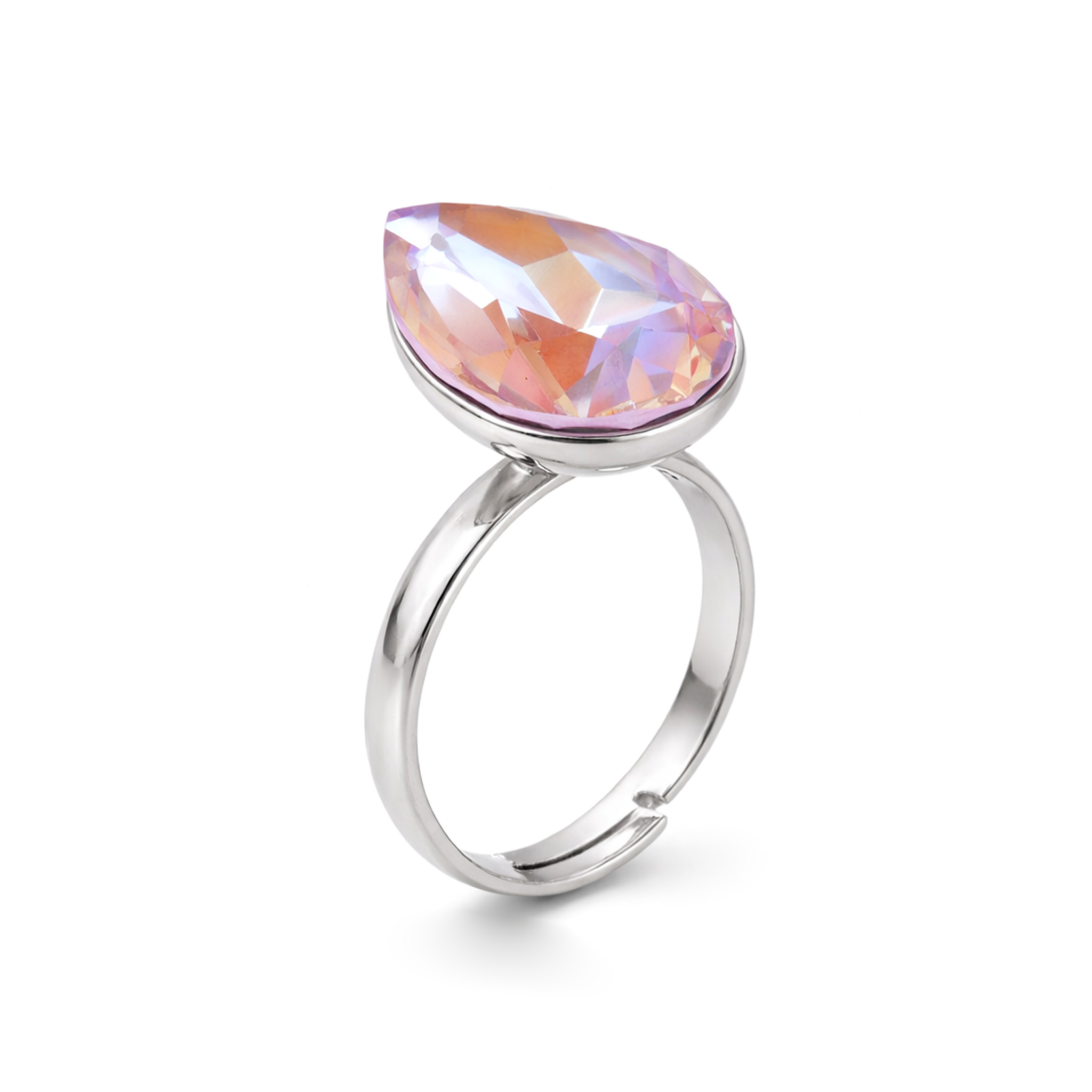 Rose Opal Teardrop Ring
