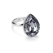 Rose Opal Teardrop Ring - Black