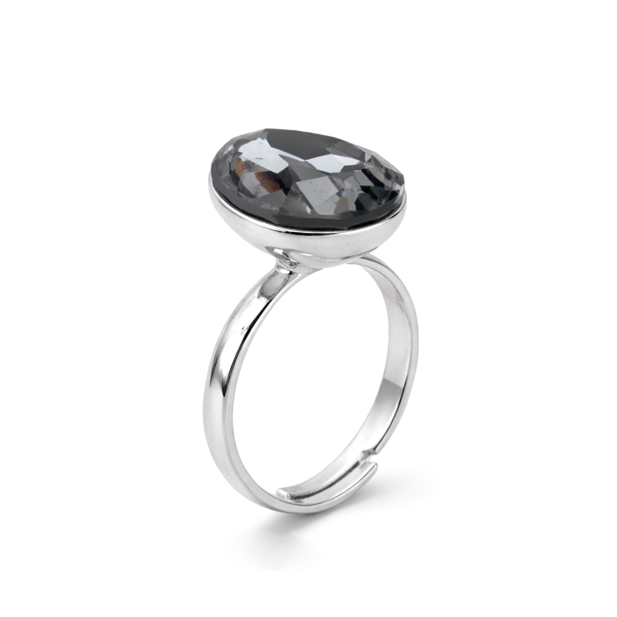 Rose Opal Teardrop Ring - Black