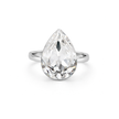 Rose Opal Teardrop Ring - Silver