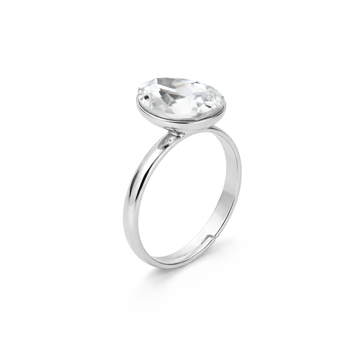 Rose Opal Teardrop Ring - Silver