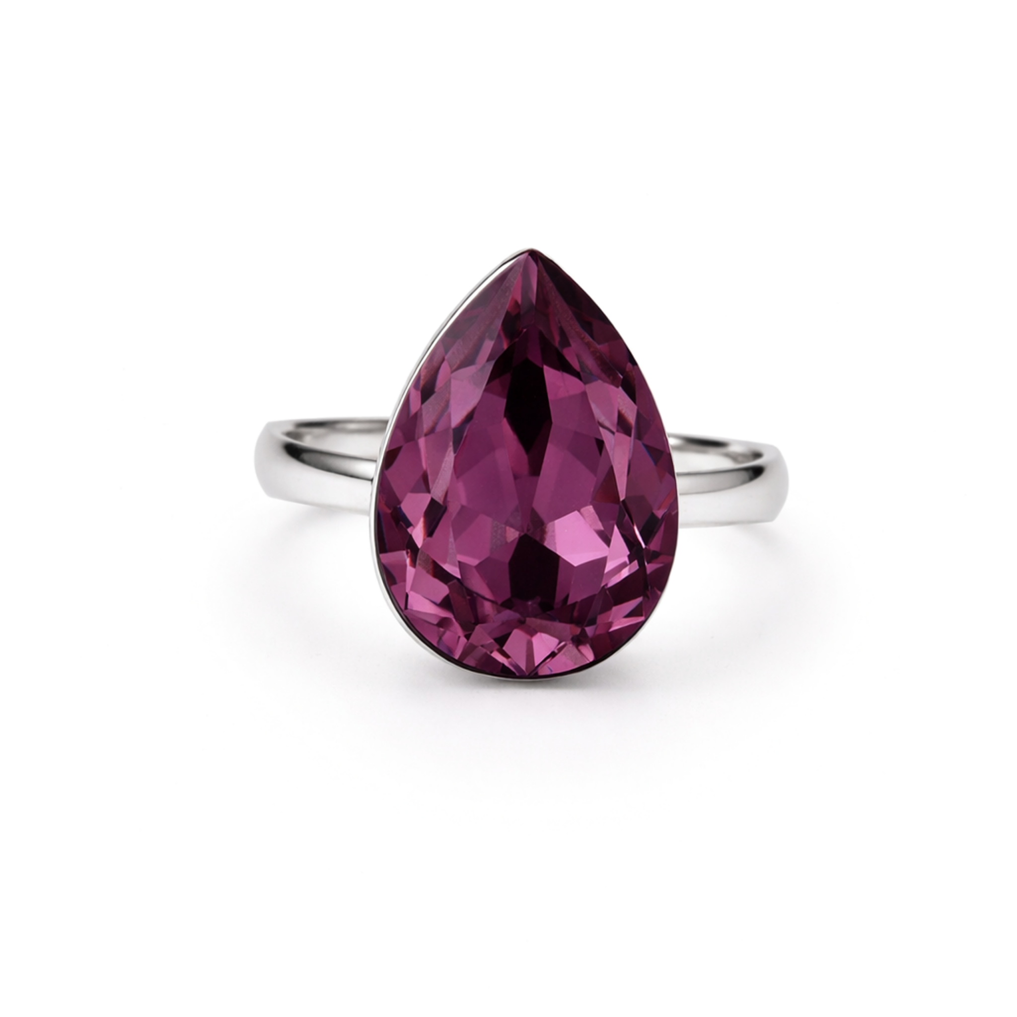 Rose Opal Teardrop Ring - Lavender