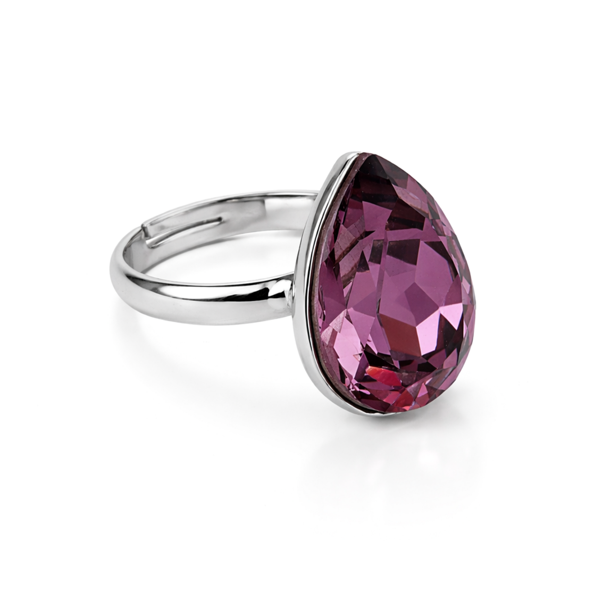 Rose Opal Teardrop Ring - Lavender