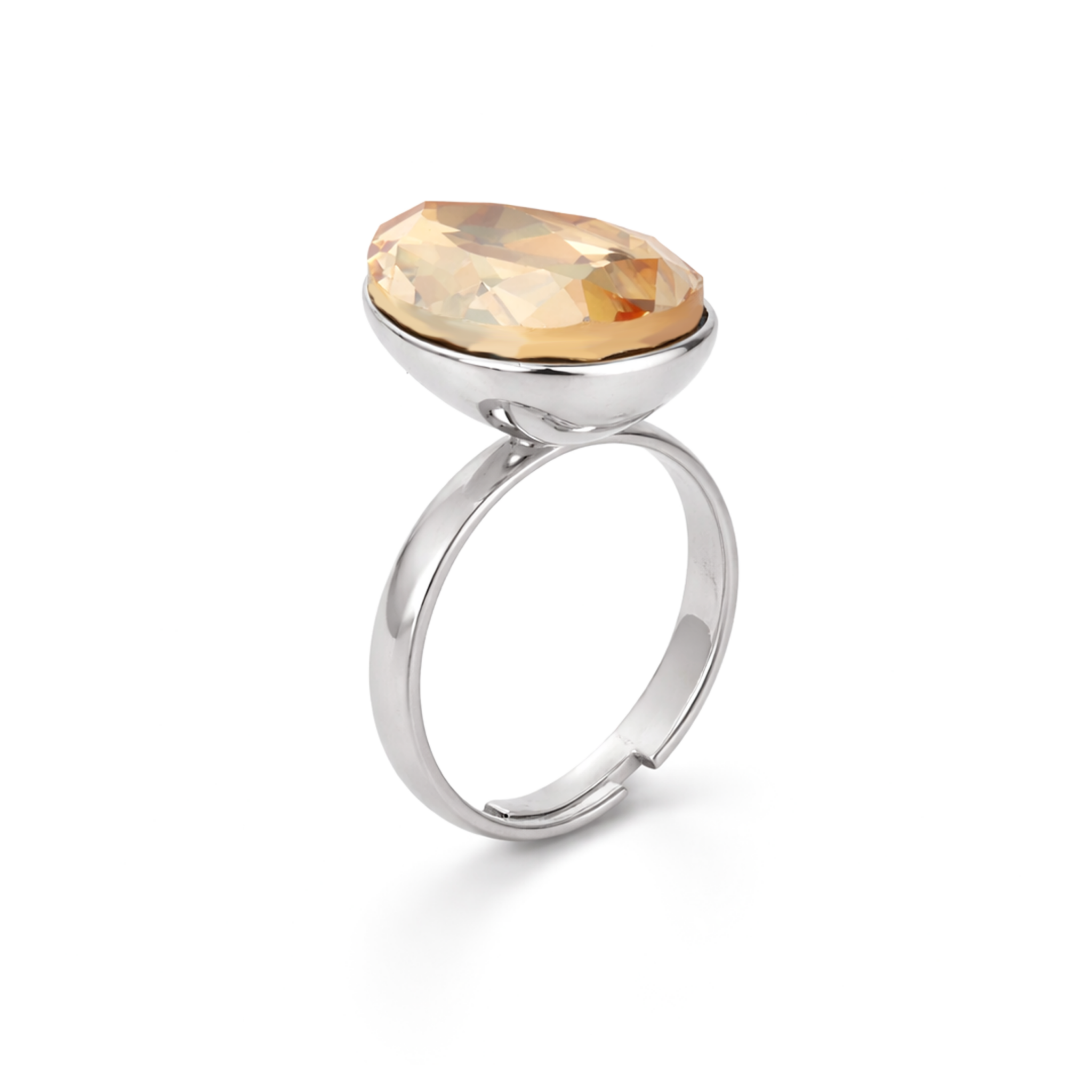 Rose Opal Teardrop Ring - Gold