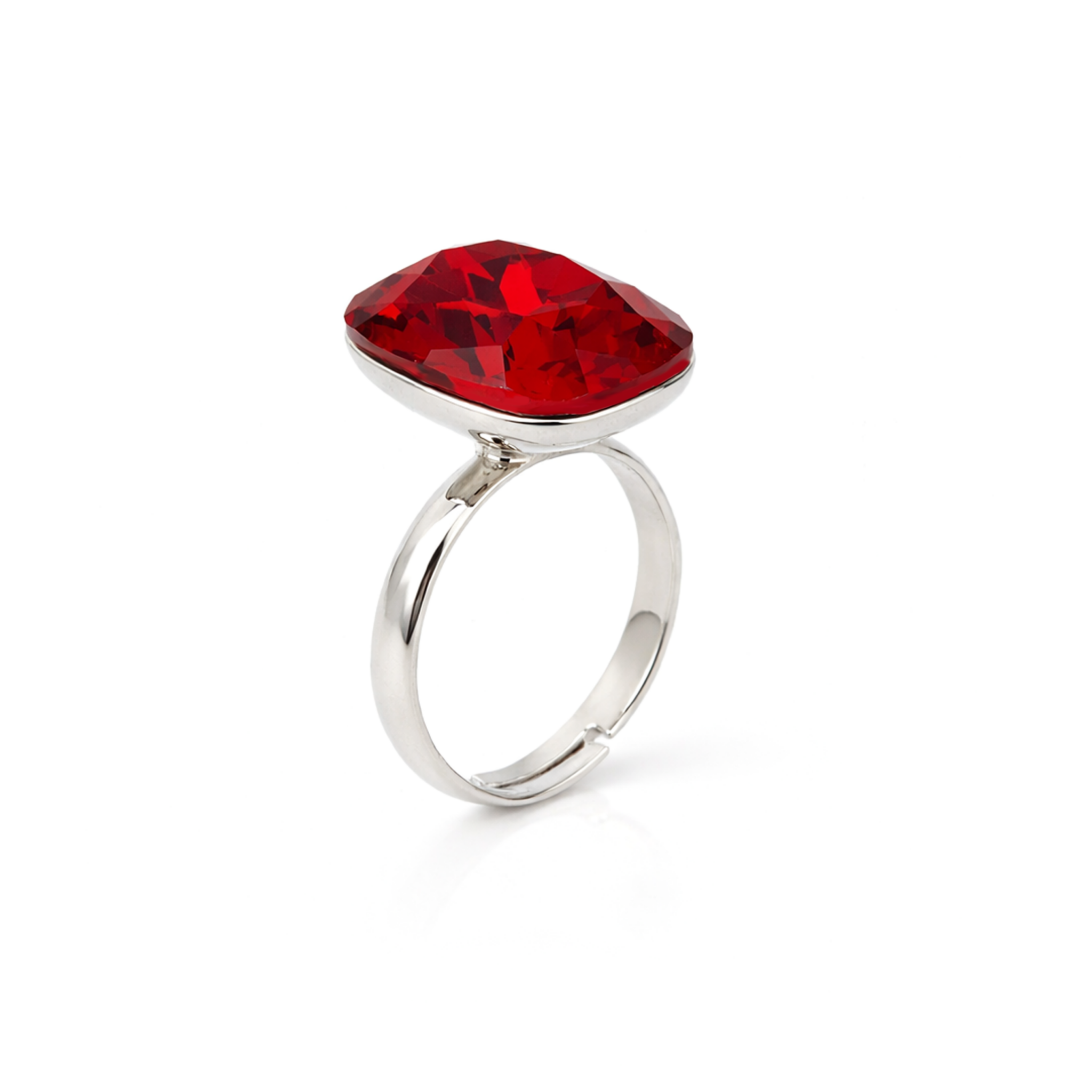 Midnight Onyx Cushion Ring - Rich Pink