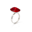 Midnight Onyx Cushion Ring - Rich Pink