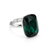 Midnight Onyx Cushion Ring - Emerald Green