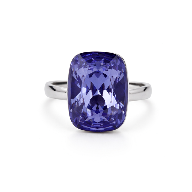 Midnight Onyx Cushion Ring - Lavender
