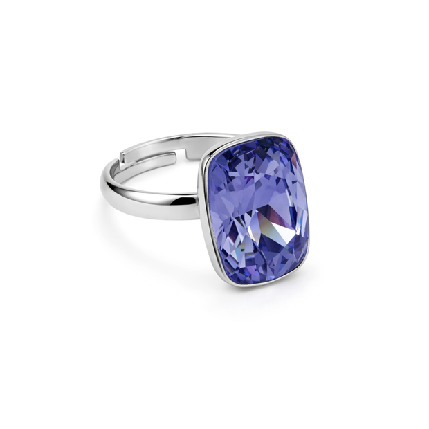 Midnight Onyx Cushion Ring - Lavender
