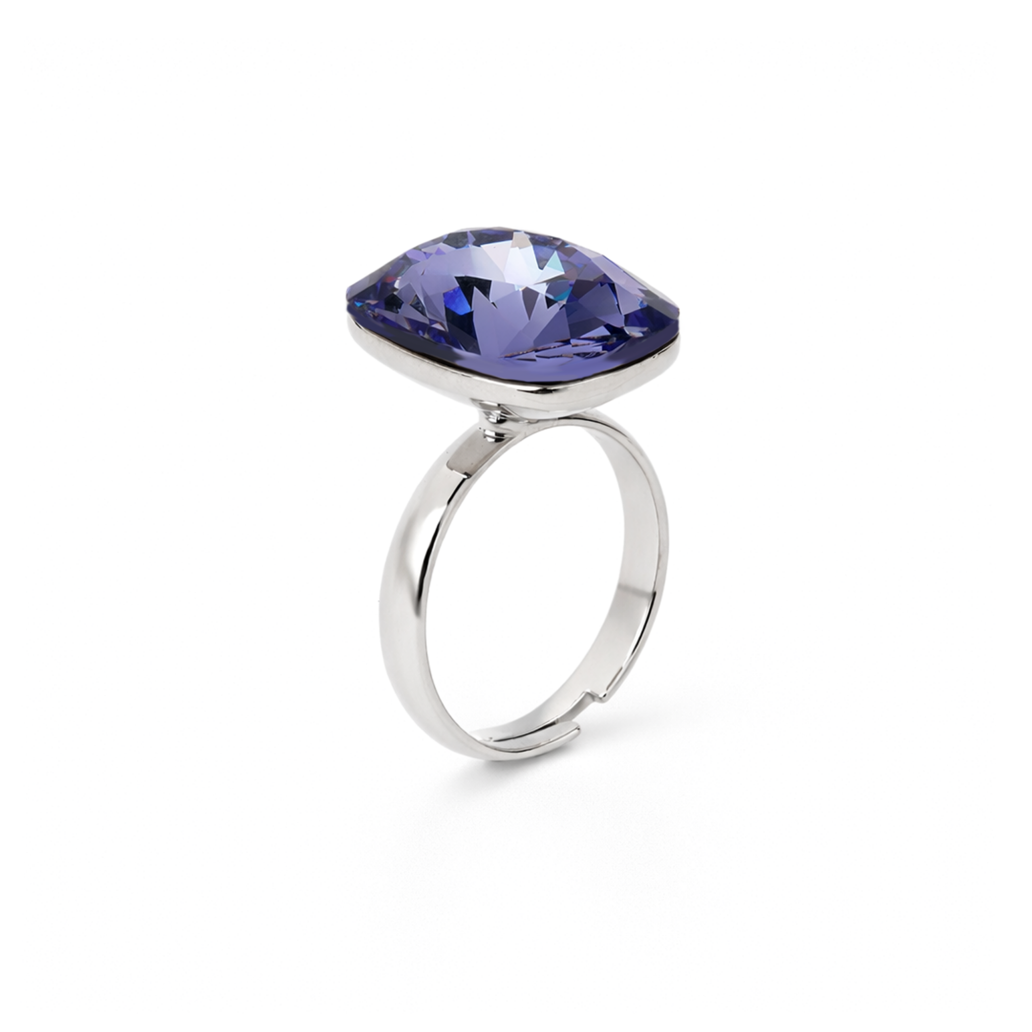 Midnight Onyx Cushion Ring - Lavender