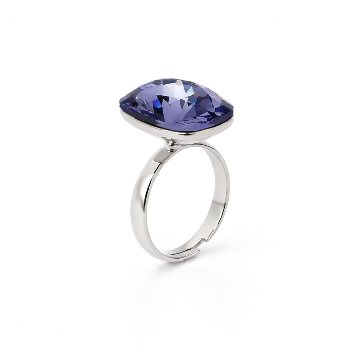 Midnight Onyx Cushion Ring - Lavender