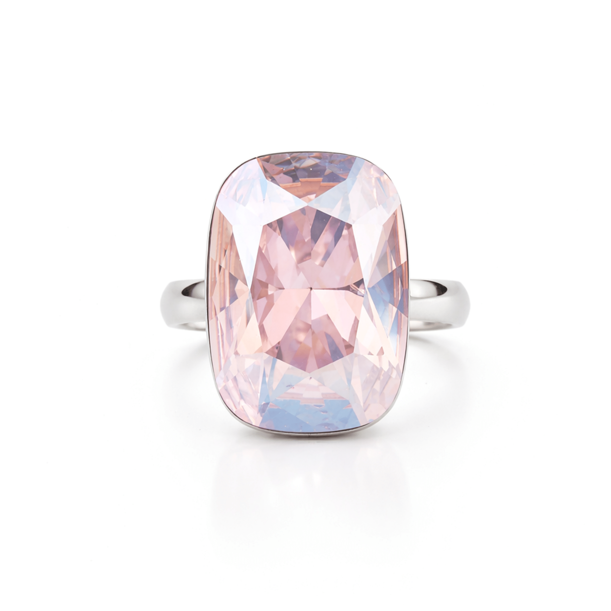 Midnight Onyx Cushion Ring - Rose pink