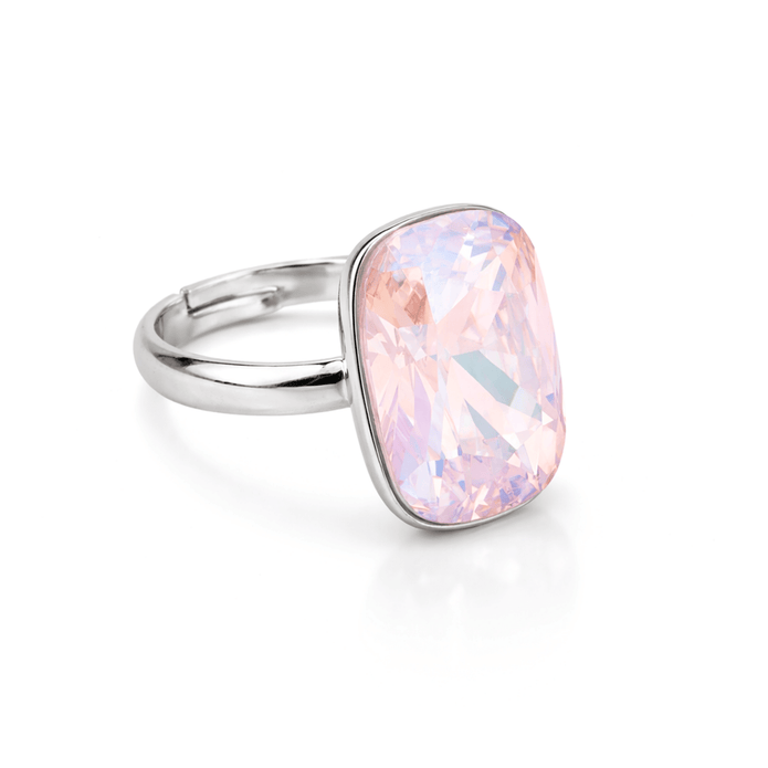 Midnight Onyx Cushion Ring - Rose pink