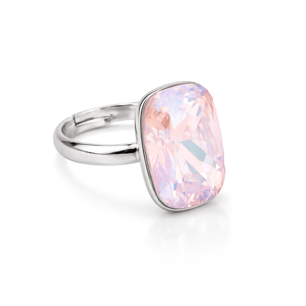Midnight Onyx Cushion Ring - Rose pink