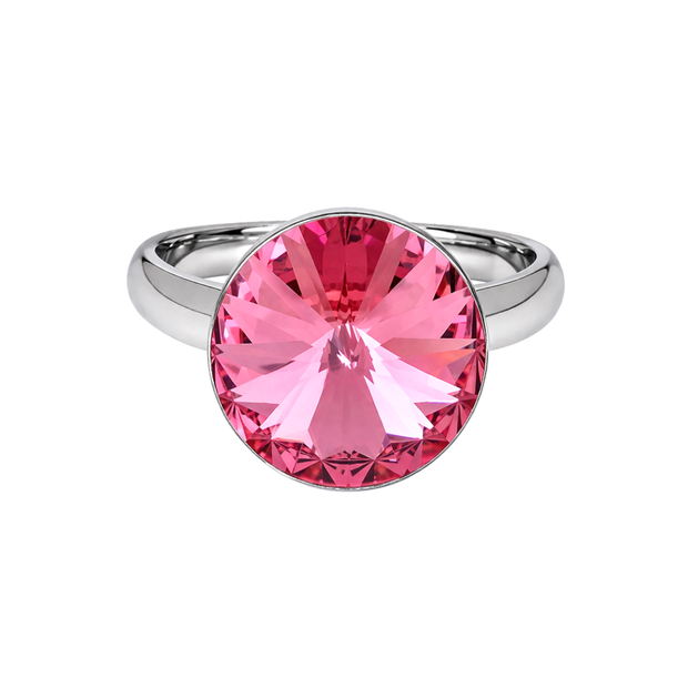 Rose Pink Rivoli Crystal Cocktail Ring