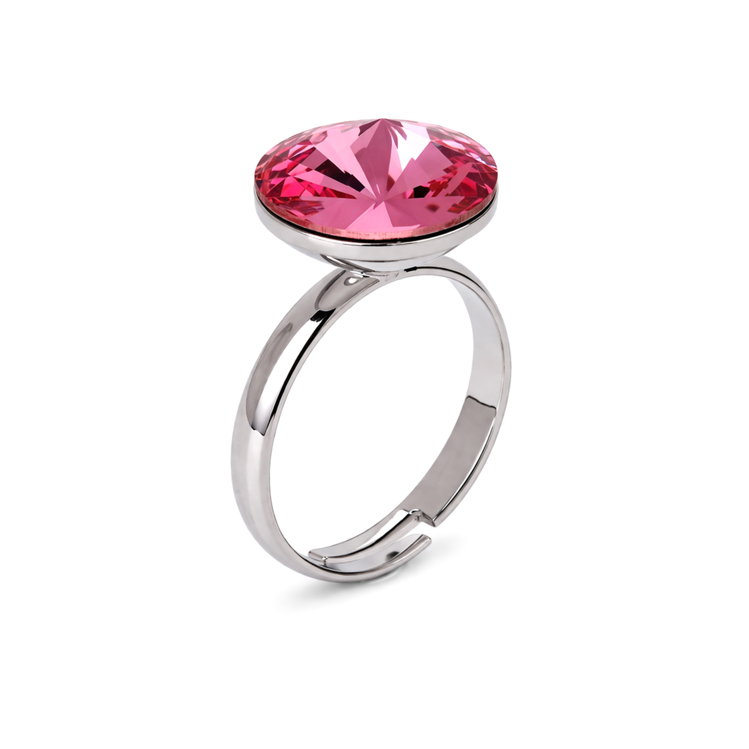Rose Pink Rivoli Crystal Cocktail Ring