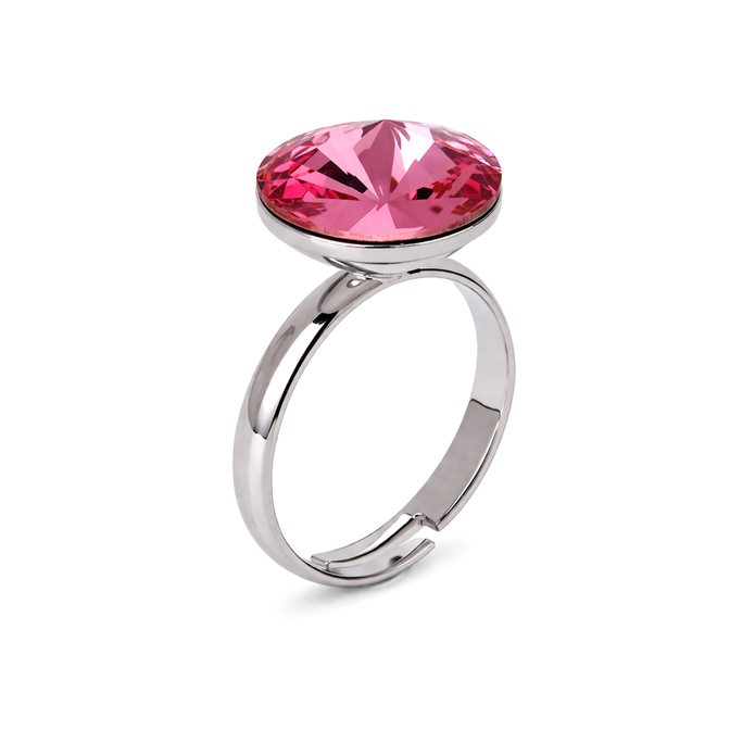 Rose Pink Rivoli Crystal Cocktail Ring