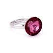 Burgundy Rivoli Crystal Bezel Cocktail Ring