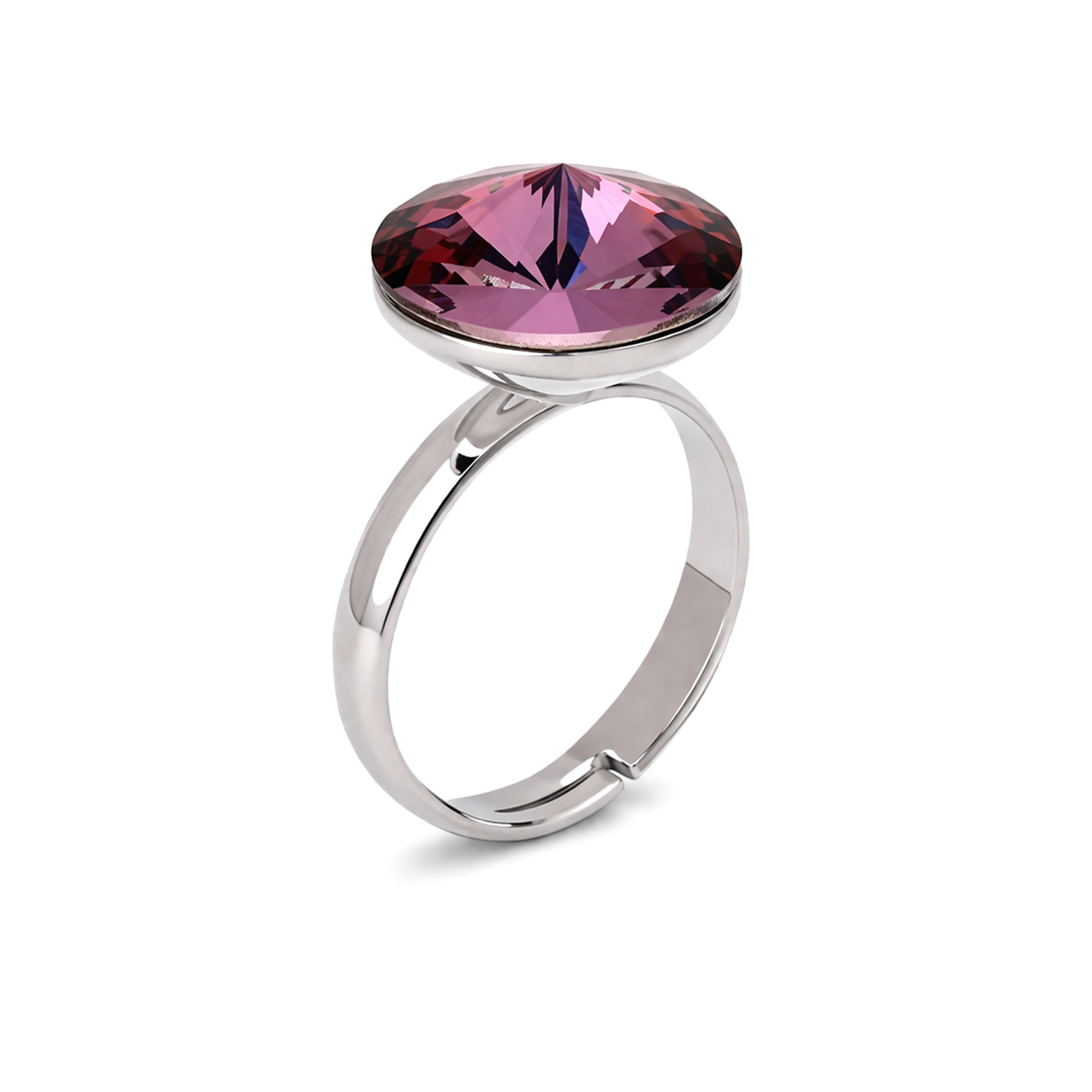 Burgundy Rivoli Crystal Bezel Cocktail Ring