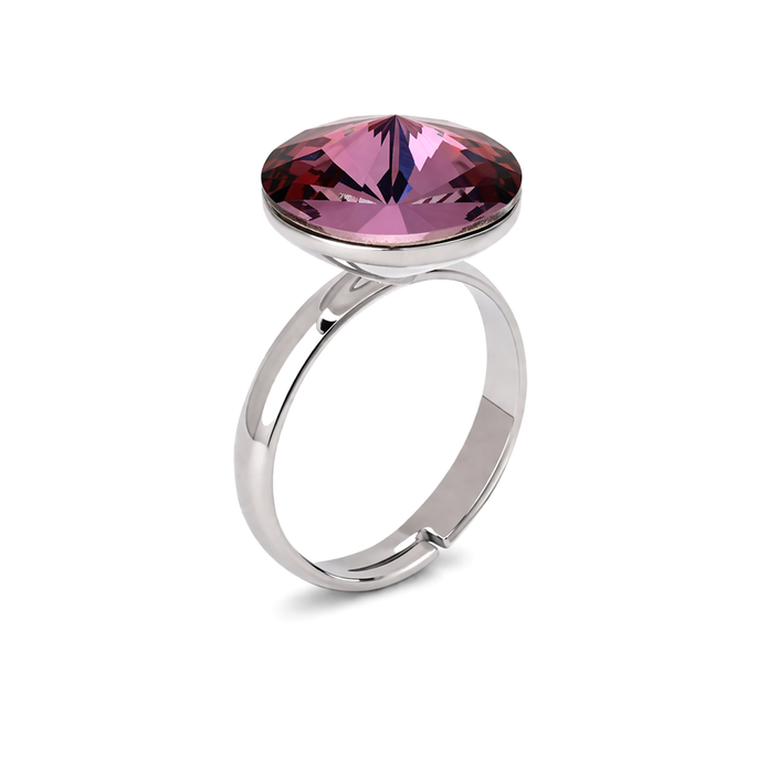 Burgundy Rivoli Crystal Bezel Cocktail Ring