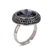 Black Pavé Halo Dome Statement Ring