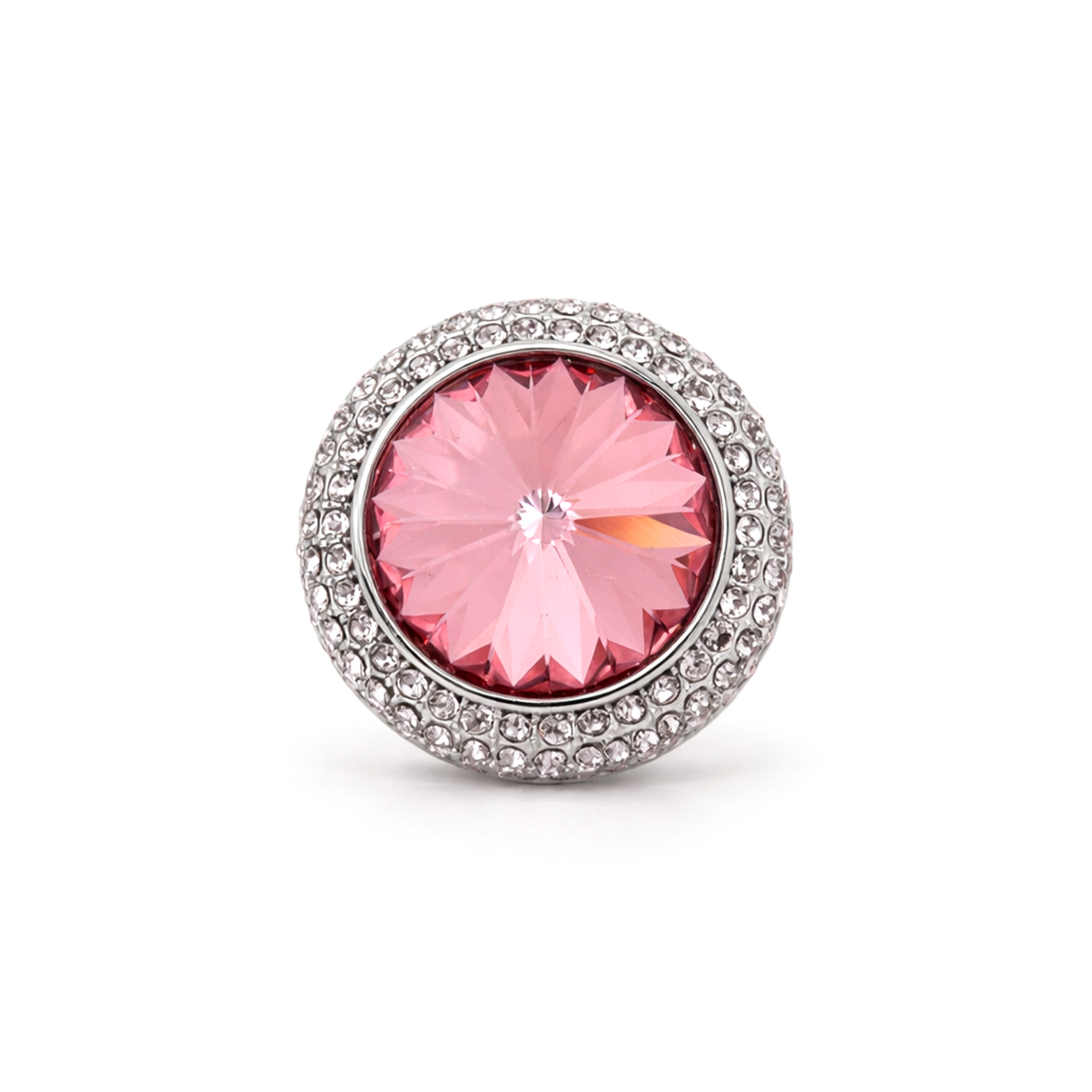 Blush Pink Rivoli Pavé Halo Cocktail Ring