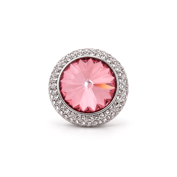 Blush Pink Rivoli Pavé Halo Cocktail Ring