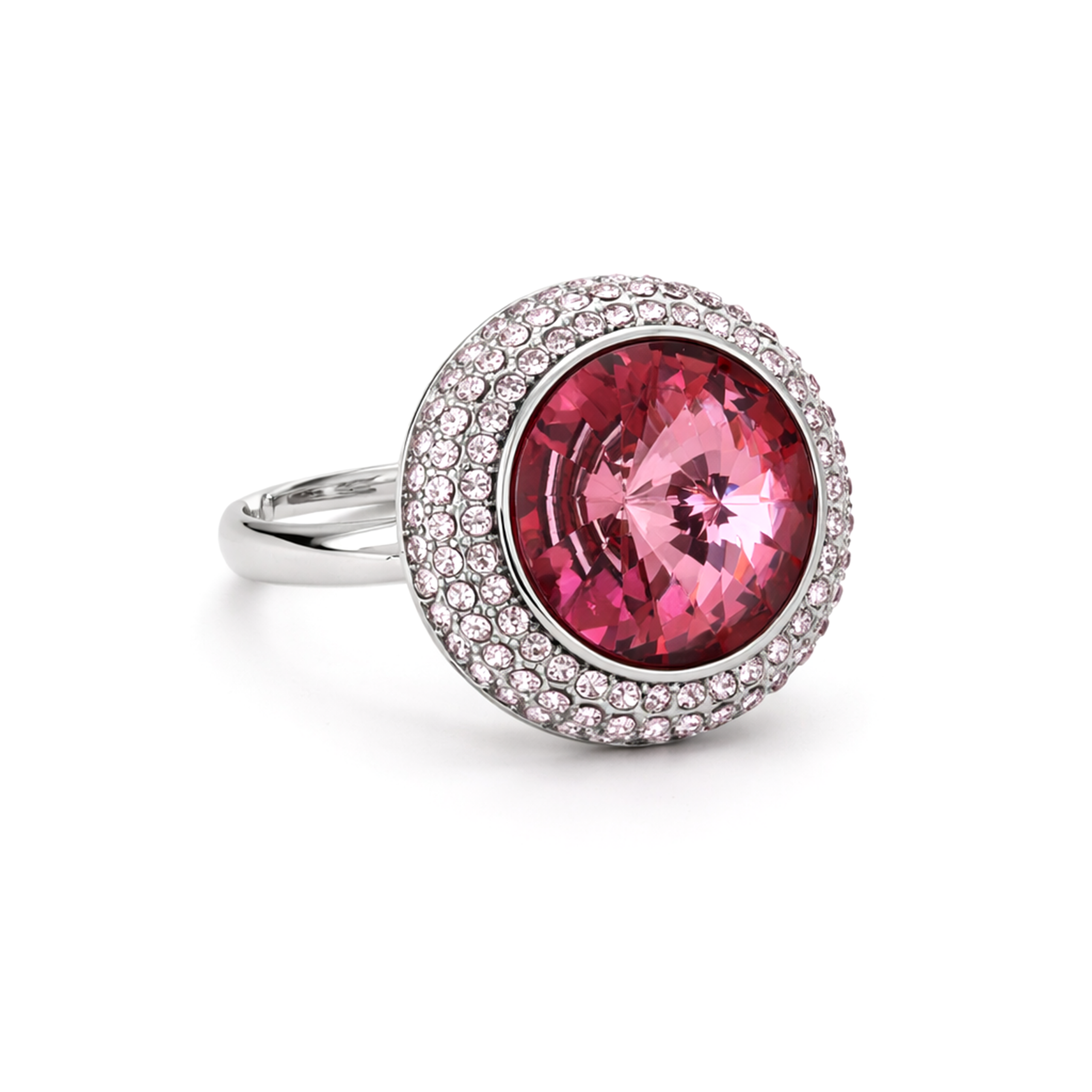 Blush Pink Rivoli Pavé Halo Cocktail Ring