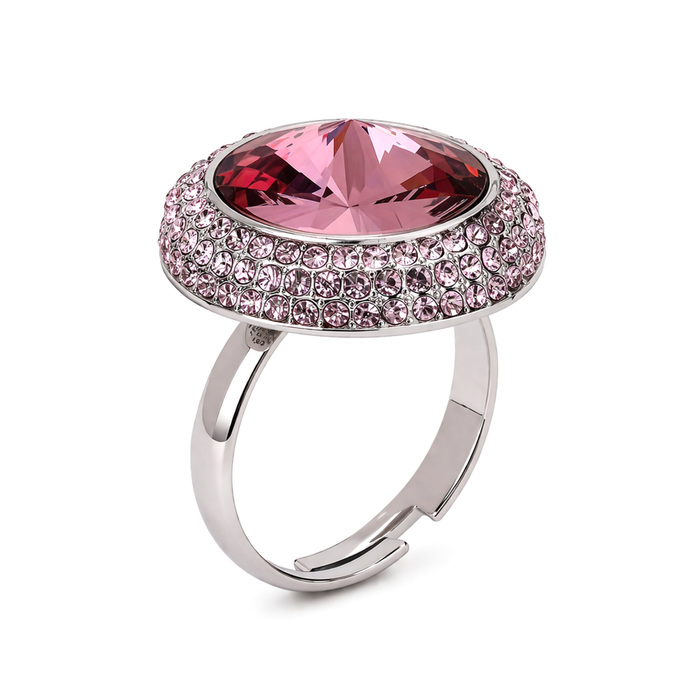 Blush Pink Rivoli Pavé Halo Cocktail Ring